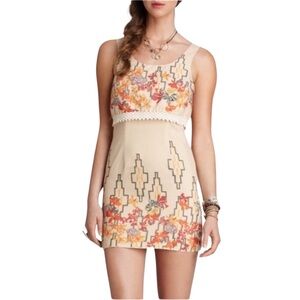Free People The Big Bang Metallic Sheen Tea Combo Mini Dress - Mint Condition